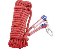 Waslijn Draad - Droogtouw Buiten - Kleding Drogen - Winddicht Ontwerp - 20 Meter - Rood