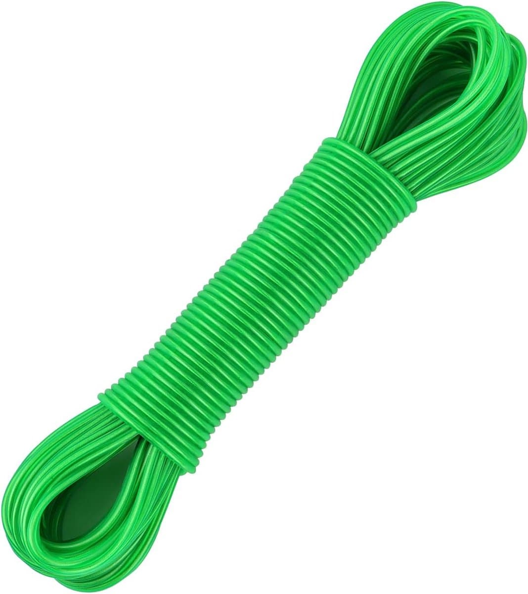 Waslijn met stalen kern, outdoor, heavy duty, extra sterke waslijn met een draagkracht van 200 kg, roestvrij en waterdicht, waslijn voor tuin, groen (4 mm-30 m) — afbeelding 1