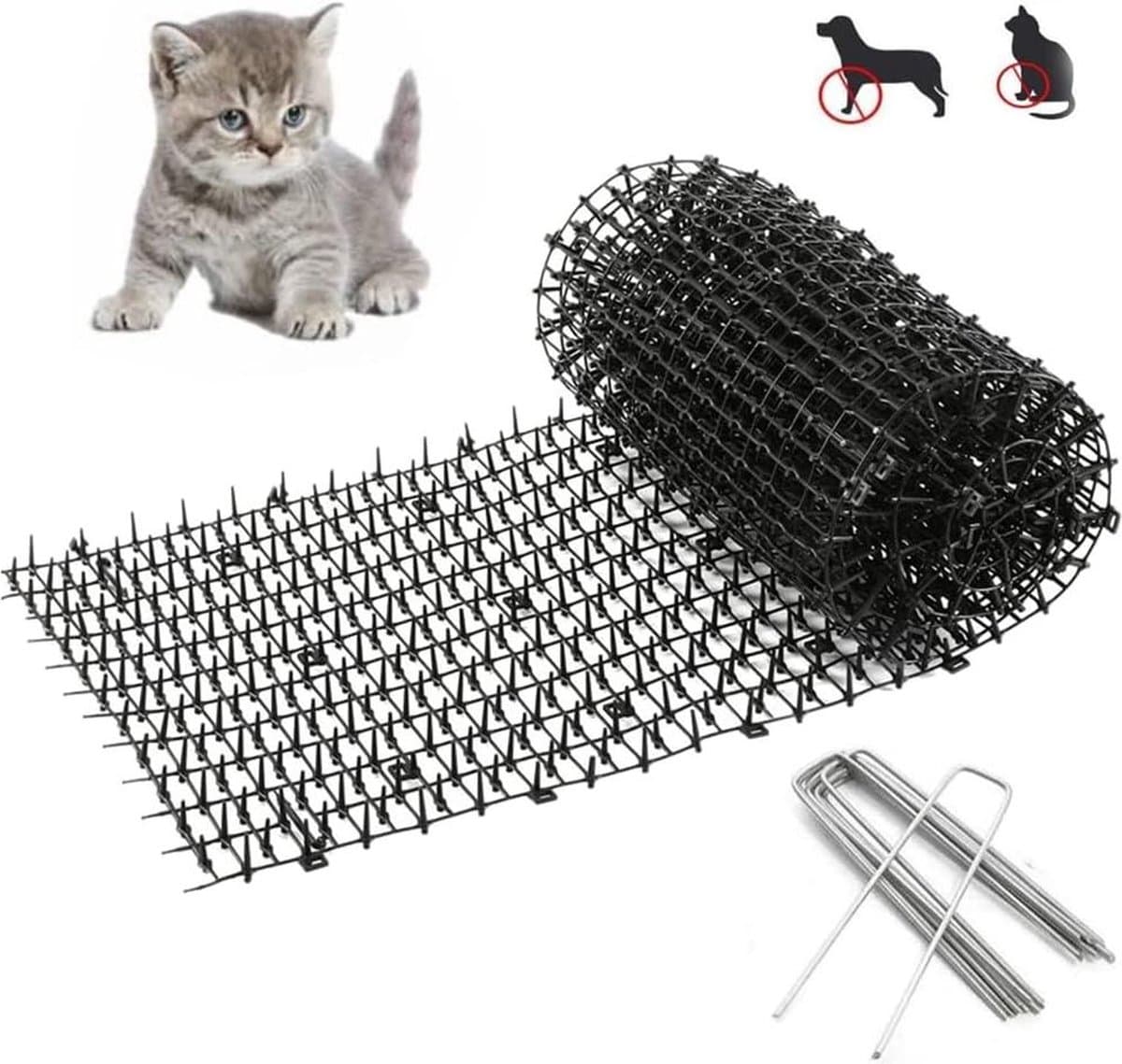 Dierenbarrière Doornrooster - Kattenafweerstrip - 200 x 30 cm - Anti-kattennetwerk - Tuin Kattenafweer — afbeelding 1