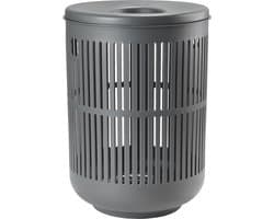Zone Denmark Ume Wasmand met Deksel - 60 liter - Grijs - Kunststof - Ronde Wasmand met Hengsel - Wasbox of Opbergmand