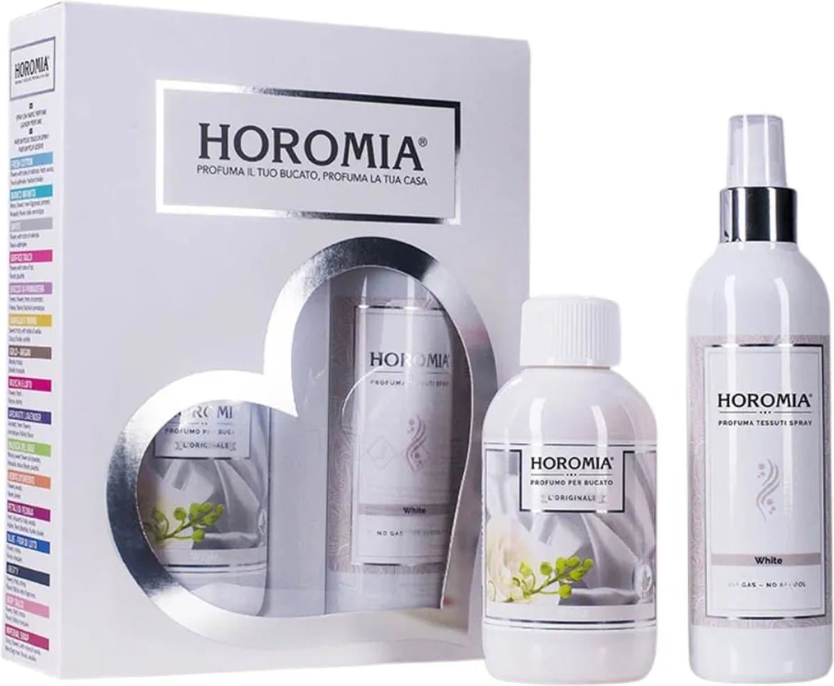 Horomia Geschenkset White - Wasparfum & Textielspray - Geur bij de Was - Wasgeurtje - Parfum bij de Was - Parfum voor de Was - Geurbooster — afbeelding 1