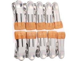 Wasknijpers set - Kledingklemmen - Kleding drogen - Antislip roestvrij staal - 20 stuks - Goud