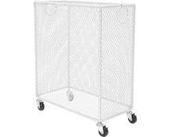 Verrijdbare Wasmand - Opbergmand Kleding - Kleding Sorteren - Met Remwielen - 43x23x45 cm - Wit