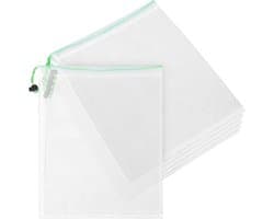 Generic 6 Stuks opbergzakken van mesh fruitgaaszakken uientas Opslagtas herbruikbare voedselbewaarzakken groentetassen Aardappelopslagtas aardappelzakken White