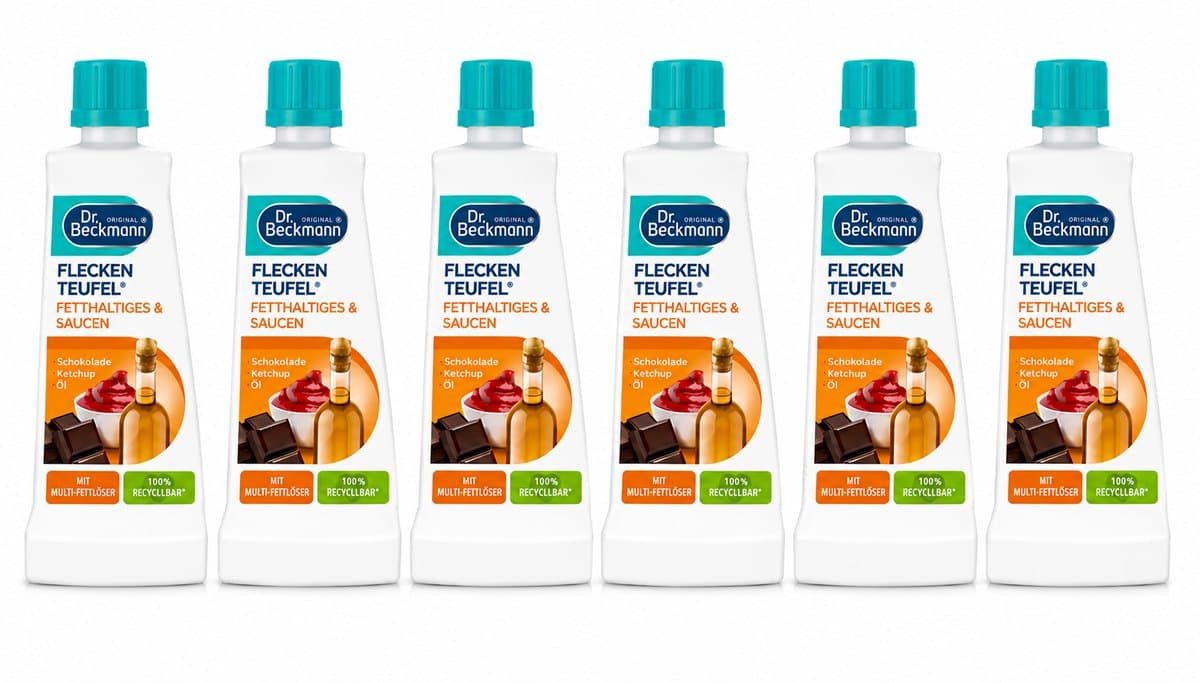Dr. Beckmann Vlekkenduivel Olie, Vet & Sausvlekken - 6 x 50 ml - Vlekverwijderaar voor Textiel — afbeelding 1