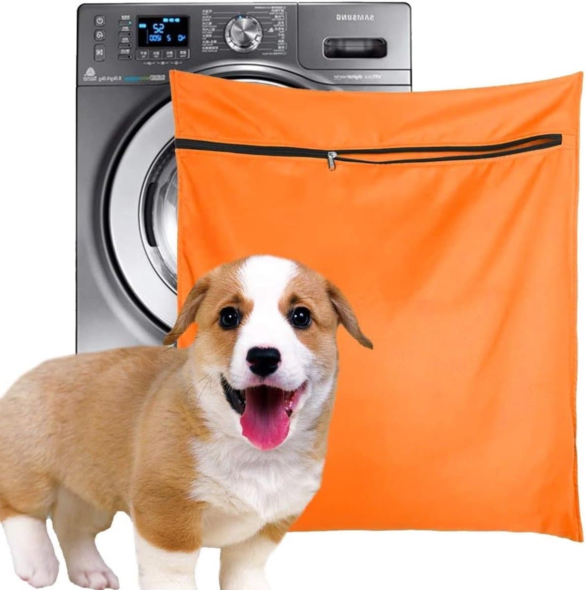 Waszak voor Huisdierenhaar, Geschikt voor Wasmachine, Ideaal voor Beddengoed, Dekens en Handdoeken (Jumbo, Oranje) — afbeelding 1