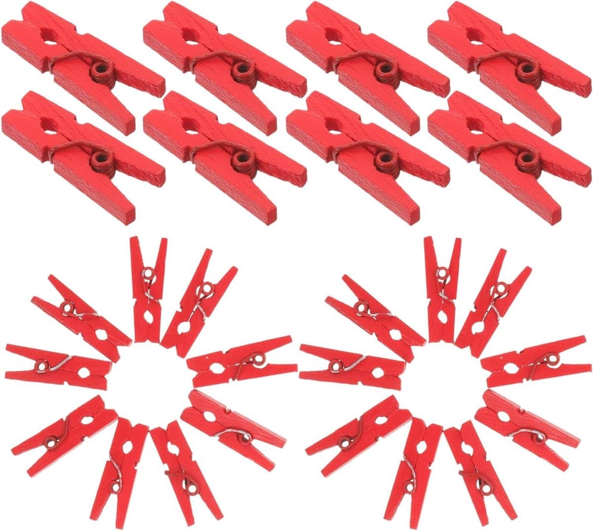 Mini Wasknijpers - Kleine Kledingclips - Foto Decoratie - Sterke Constructie - 2.5 cm - Rood — afbeelding 1