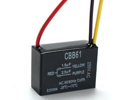 Allecto - CBB61 Capacitor - 1.5 UF + 2.5 UF - Betrouwbaar voor plafondventilators - Zwart - Capaciteit 1.5 Microfarad - Geschikt voor 250V AC - Com...