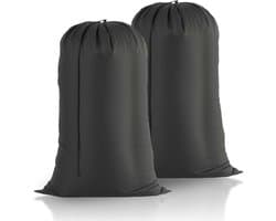 Bolsas Ropa Sucia voor Reizen, Set van 2, 70 x 115 cm, Vouwbare Waszakken met Koord voor Kleding, Camisas en Jassen (Zwart)