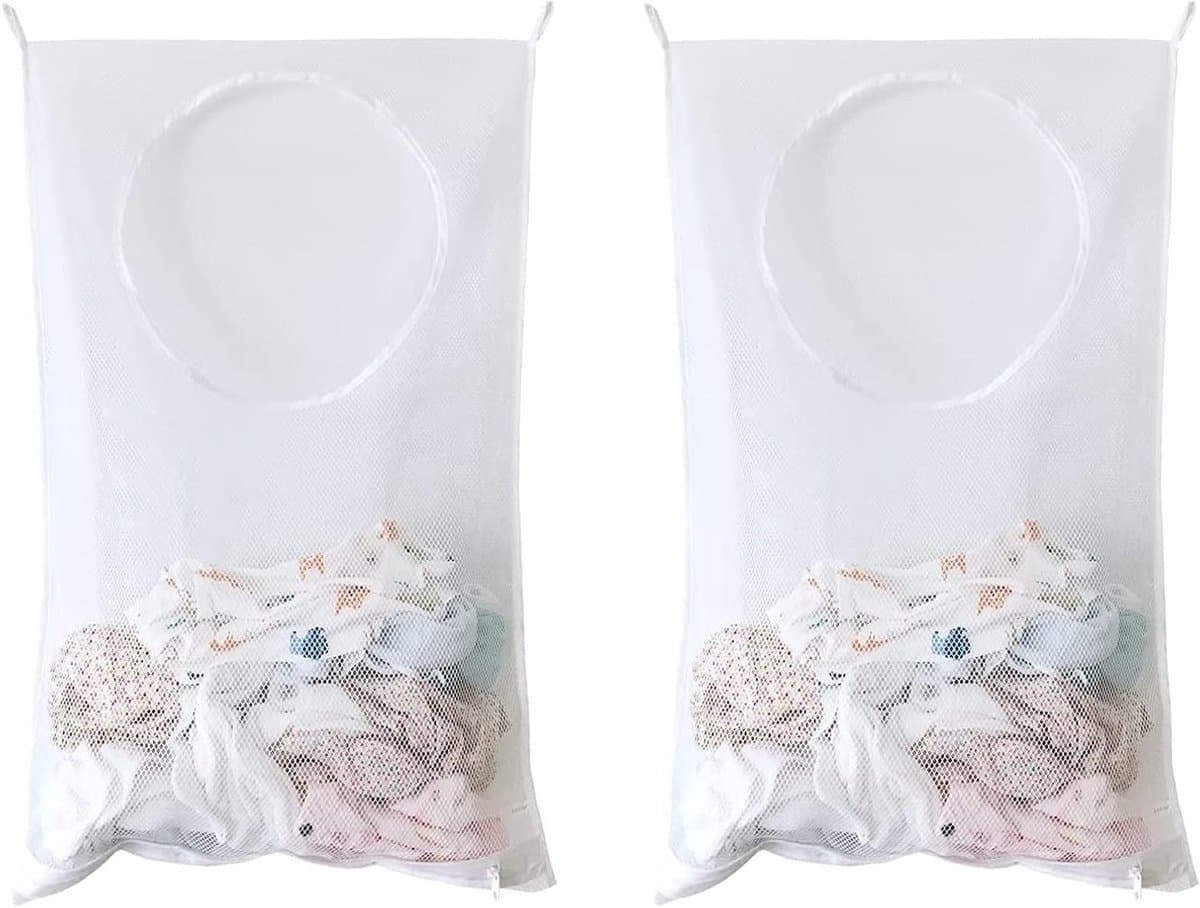 Hanging Wasmanden Set van 2, Deur Waszak voor Organisatie in Slaapkamer en Badkamer, Ruimtebesparende Oplossing voor Wasgoed — afbeelding 1