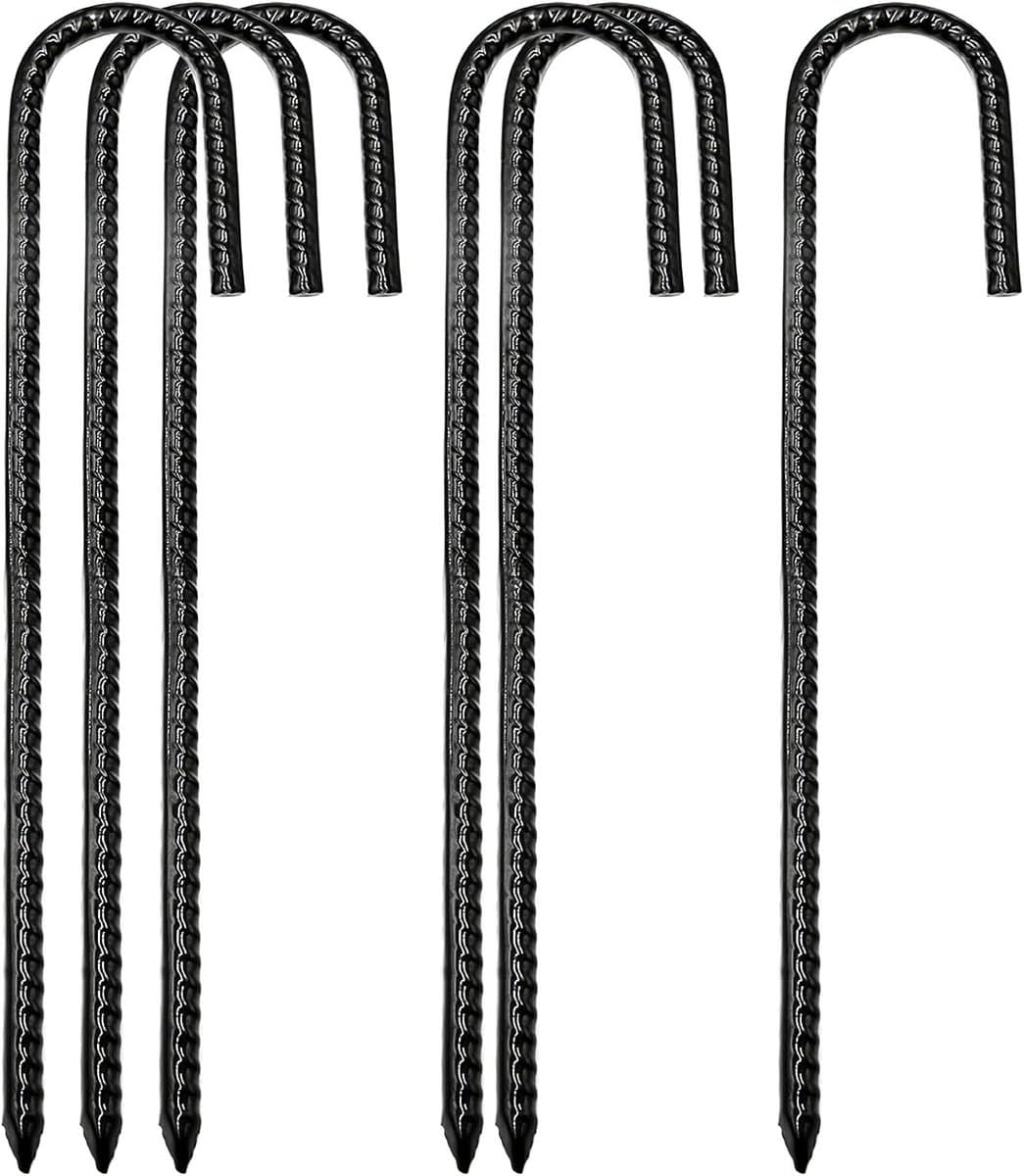 Versterking voor tentpalen met grondankers, zware metalen pinnen met scherpe punt voor tuin, camping en schuilplaatsen - 30 cm lang — afbeelding 1