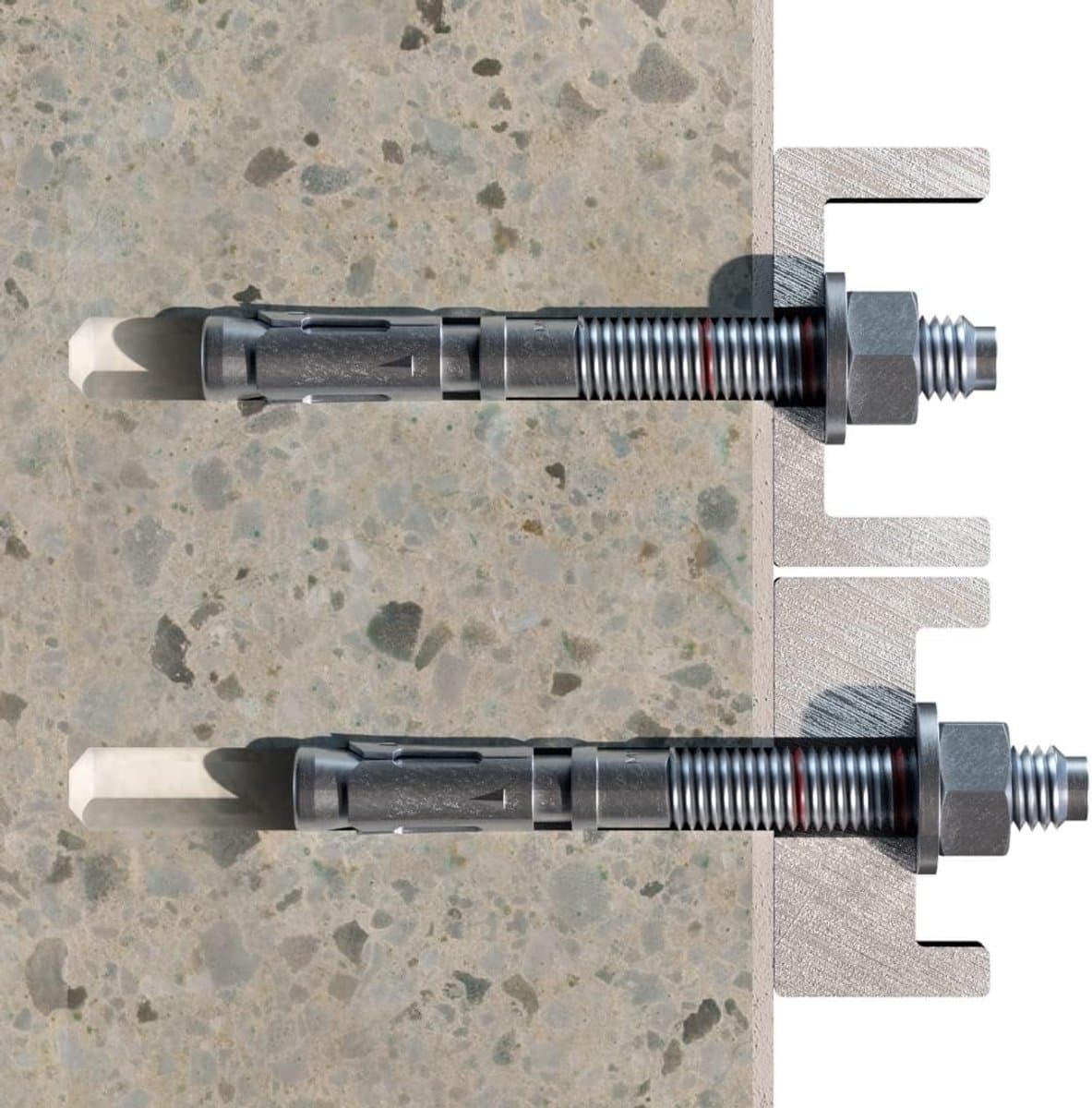 Betonanker Roestvrij Staal - Wiganker Hoge Last - Structurele Bevestiging - Roestvrij Staal A2 - M6 x 160 mm - Grijs — afbeelding 1