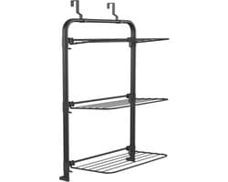 Wasophoogte® Hangend Droogrek – Deur & Muur – Balkon Droogrek – Inklapbaar 3 Lagen – 10m Droogruimte — afbeelding 1