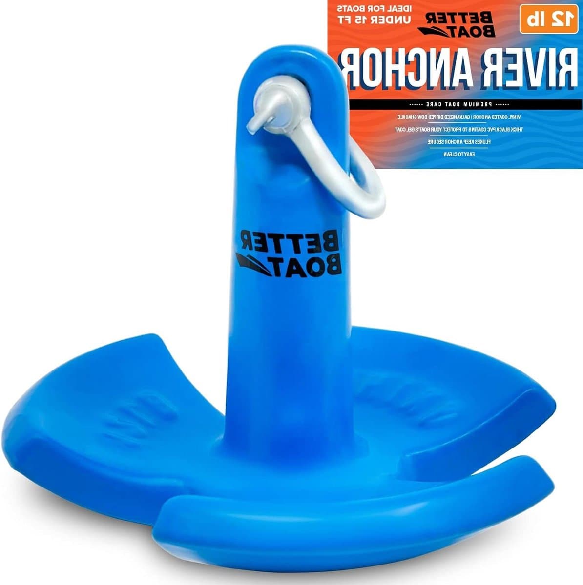 Rivieranker - Paddenstoelanker Bootanker - Voorkomen van afdrijven - Zeewaardig gecoat - 54 kg - Blauw — afbeelding 1