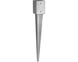 Bodemanker - Paalhouder - Stevig Plaatsen - Verzinkt Staal - 120x120x900 mm - Zilver