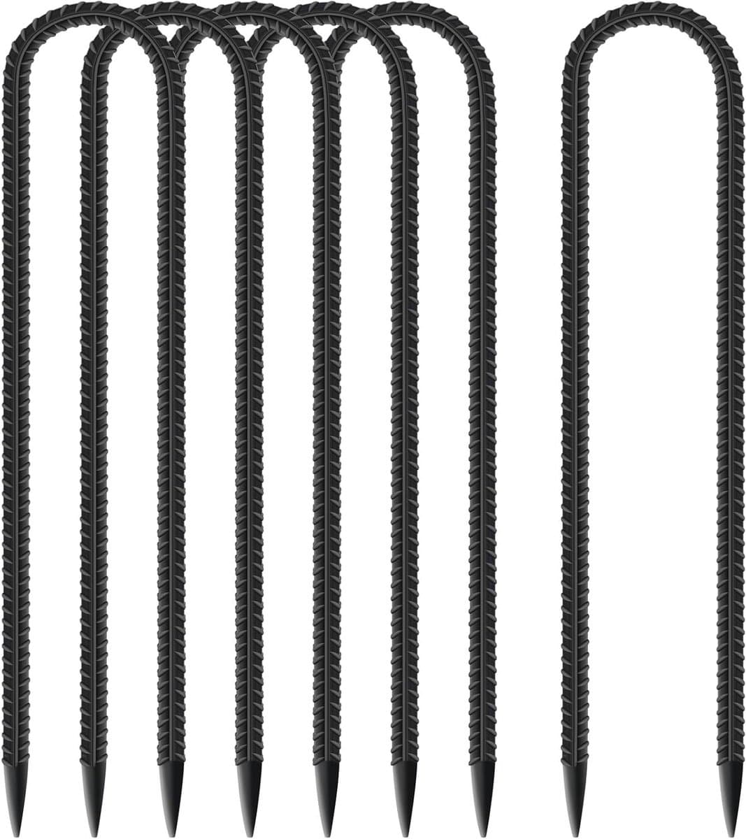 6 Stuks Grondankers 30 cm Lang, U-Haak Tent Pegs voor Beveiliging van Tent, Trampoline en Tuinpolen — afbeelding 1