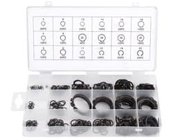 Allecto - E-Clip Bevestigingsring Set - 300-delige Set - Diverse Maten - Zwart - Bevestigingsmaterialen - Voor Klussen - Geschikt voor Diverse Toep...