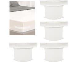 4 bevestigingsclips voor lakens, lakensteunen met banden, lakensteunen met elastische sluitingen en klemmen, lakensteunen voor matrasbeschermers, dekens en beddengoed, antislip lakens met elastiek
