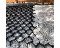 Grondrooster Stabilisator - Grind Stabilisator - Oprit Aanleggen - Hoge Zijdelingse Beperking - 4 x 7 Meter - Zwart
