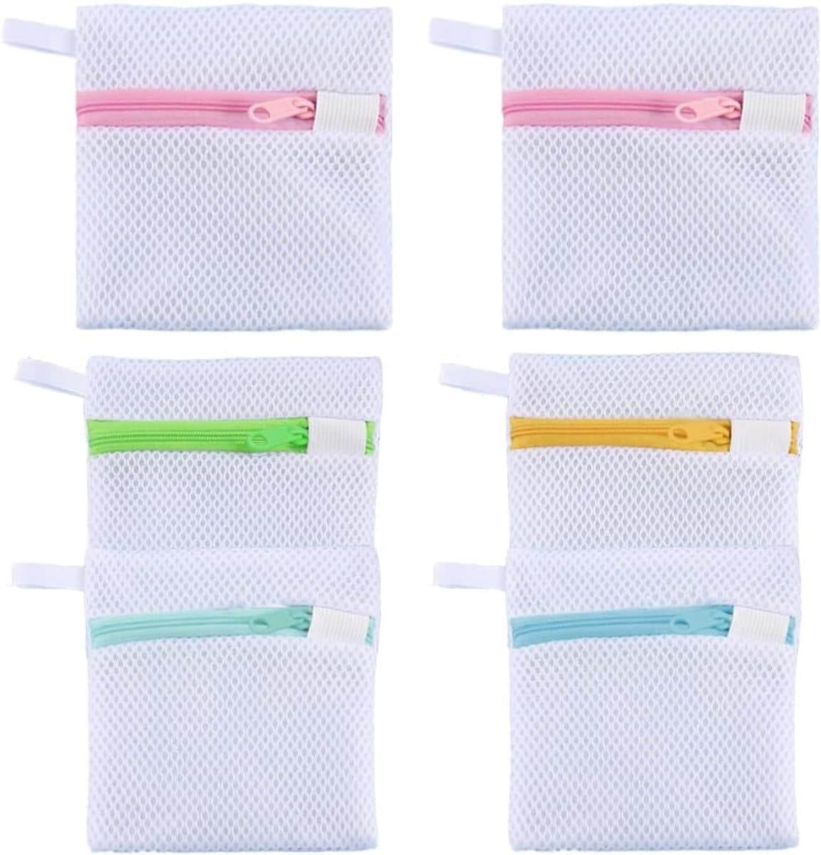 Kleine waszakken set van 6, herbruikbare opbergtassen met ritssluiting voor delicate kleding, ideaal voor reizen, thuis en hotelgebruik, beschermt sokken en handschoenen — afbeelding 1
