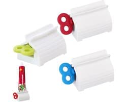 3 Stuks Tandpasta Papieren, Plastic Tandpasta Knijper, Draaiende Dispenser voor Tandpasta en Handcrème (Blauw, Rood, Groen) - Handig en Hygiënisch Gebruik