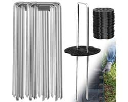 Allecto - Grondankers - 50 Stuks - Roestvrij staal - Tuin en Camping - Sterke bevestiging - Ideaal voor buitengebruik - Metalen ringen