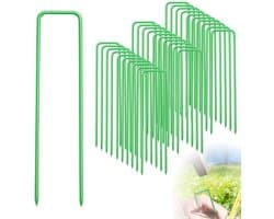 Dailygoods- Grondanker 30 stuks - U-vormige nagels 15 cm - Anti-roest bevestigingsanker - Groen - Stevig - Voor bevestiging van hekken en kunstgras - Grondnagels
