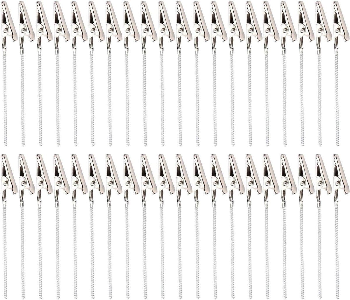 Fotoclips Metaal - Klemmen Memo - Presenteren Notities - Lange Strakke Bek - 40 stuks - Zilver — afbeelding 1