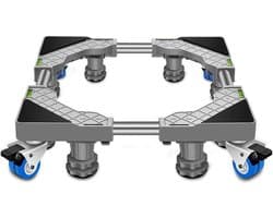 Verstelbare trolley met bewegende wielen - basisstandaard voor koelkast, vriezer, wasmachine en droger (45-65 cm) - stevige lade voor fornuizen en vaatwasser (4 poten, enkel wiel)