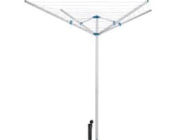 tectake® Droogmolen - 150 x 150 x 196 cm - Droogrek - Wasmolen van Aluminium - Draaibaar en in Hoogte Verstelbaar - Inclusief Voet — afbeelding 1