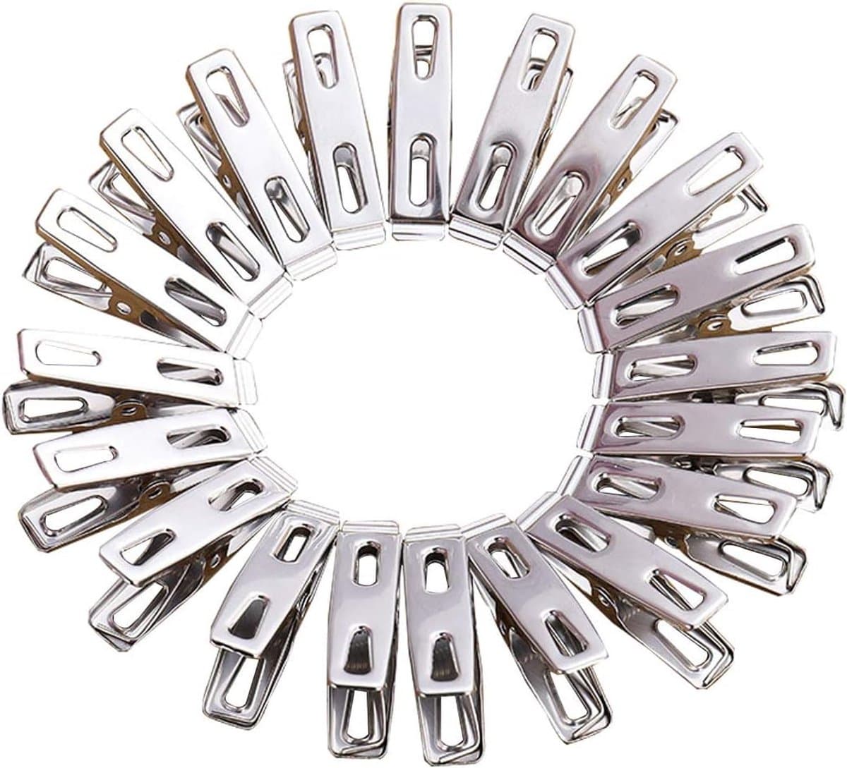 20 stuks - roestvrijstalen clips - huishoudwasknijpers, kleine clips voor het drogen van dekbedden - functionele en praktische clips - roestvrijstalen wasknijpers voor het drogen van sokken, ophangclips, wasknijpers voor zwaar gebruik, metalen clips — afbeelding 1