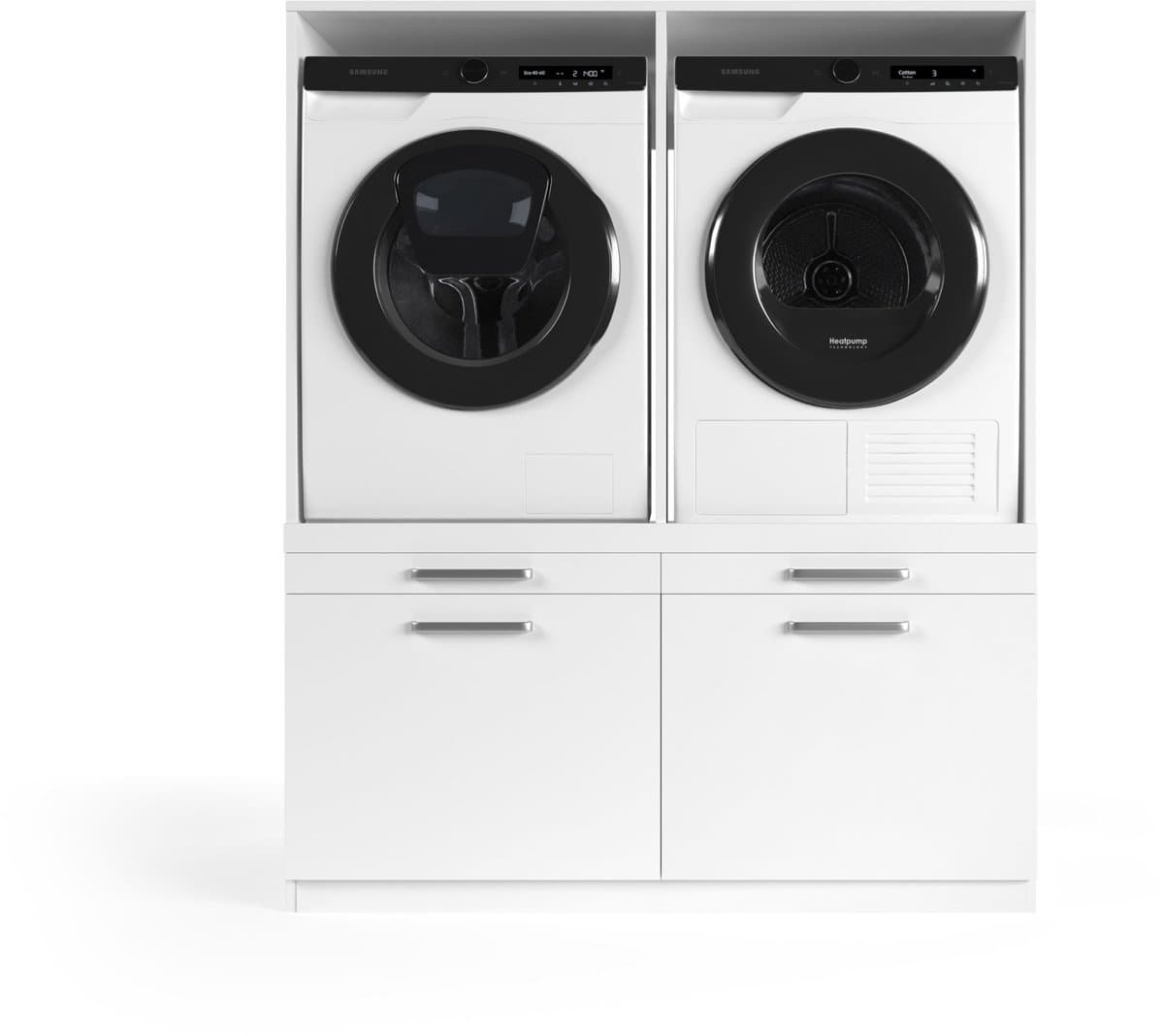 Wasophoogte® Wasmachine Kast Oslo - Wasmachine verhoger - Wasmachine ombouw - 700(D)*1330(B)*1580(H) mm - Wit — afbeelding 1