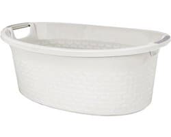 Ovale wasmand - Katoenlook - 60 liter - Stevige wasmand - Met handvatten