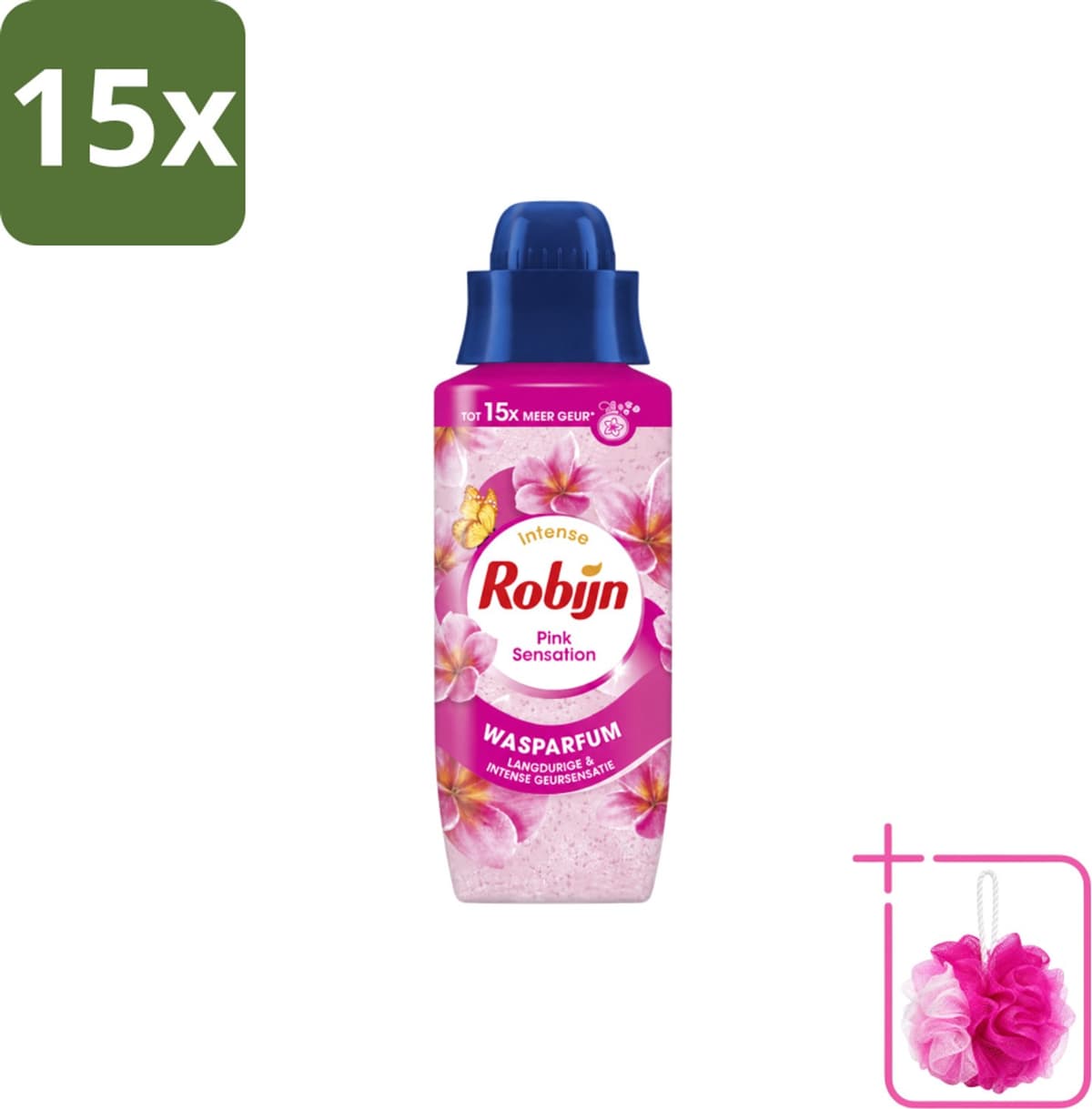 15 x Robijn – Wasparfum – Intense Pink Sensation – 342 ml - Bulkverpakking - Wasparfum - Douchemop - Wasgeur — afbeelding 1