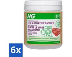 6 x HG Eco Wasmiddeltoevoeging tegen Stinkend Wasgoed 500 gr - Wasmiddel Toevoeging - Wasverzachter - Stinkend Wasgoed - Wasgeur - Ecologisch Wasmiddel