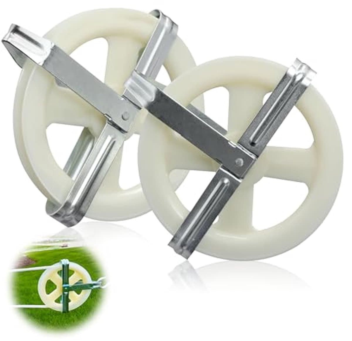 Waslijn Katrol 12,7 cm - Nylon Wiel met Aluminium As - Weerbestendig, Voor Buiten Droog Koord - Set van 2 Stuks — afbeelding 1