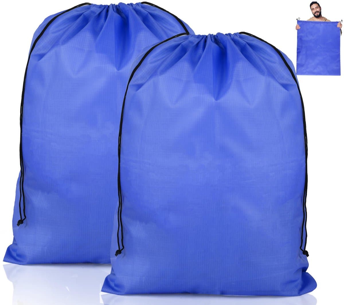 Ibenzoa® Set van twee grote opvouwbare waszakken voor reizen en kamperen — afbeelding 1