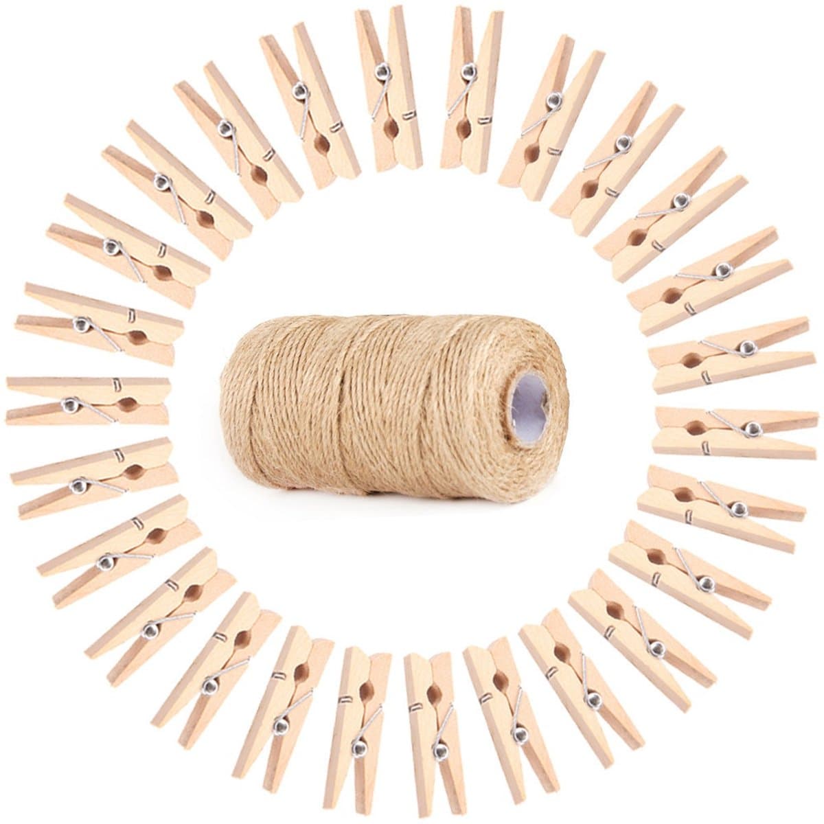 Set van 100 Mini Houten Wasknijpers – 2,5 cm DIY Clips voor Foto’s, Cadeauzakjes en Creatieve Projecten — afbeelding 1