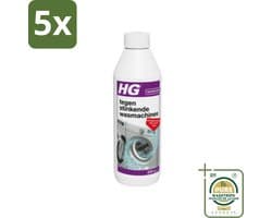 5 x HG - Tegen Stinkende Was - Verwijdert Aanslag Door Vuil & Zeep - 550 g - Grootverpakking - Wasmachine Reinigen - Stinkende Wasmachine - Wasmachine Geur - Wasmachine Reiniger
