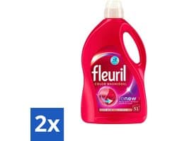 2 x Fleuril - Wasmiddel - Renew Kleur Vloeibaar Wasmiddel - Gekleurde Was - 51 wasbeurten - Wasmiddel - Kleurwas - Wasverzorging - Kleurherstel - Wasformule