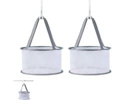 2 stuks - Droognet voor make-upborstels - Hangend netmandje - Droog- en opbergrek voor sponsjes - Droognet voor beautyblenders - Mini wasmandje - Droogrek voor make-upborstels - Winddicht droogrek van gaas - Geschikt voor make-up tools en borstels