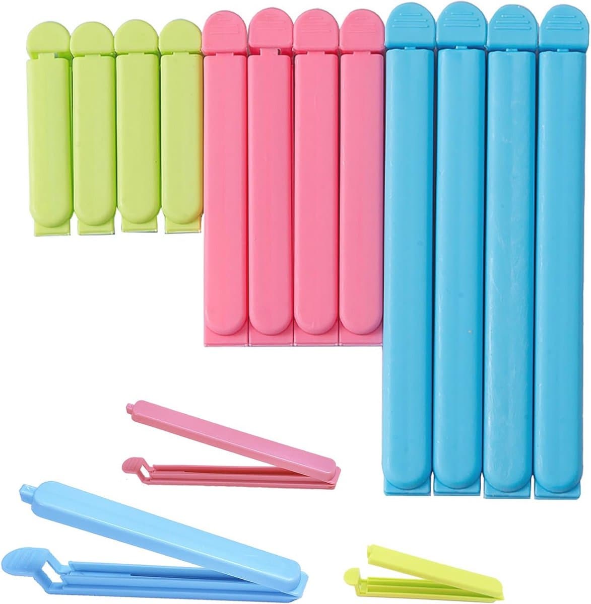 Herbruikbare Voedselzak Clips, Zakafsluiters voor Snacks, 12 Stuks in Meerdere Maten — afbeelding 1