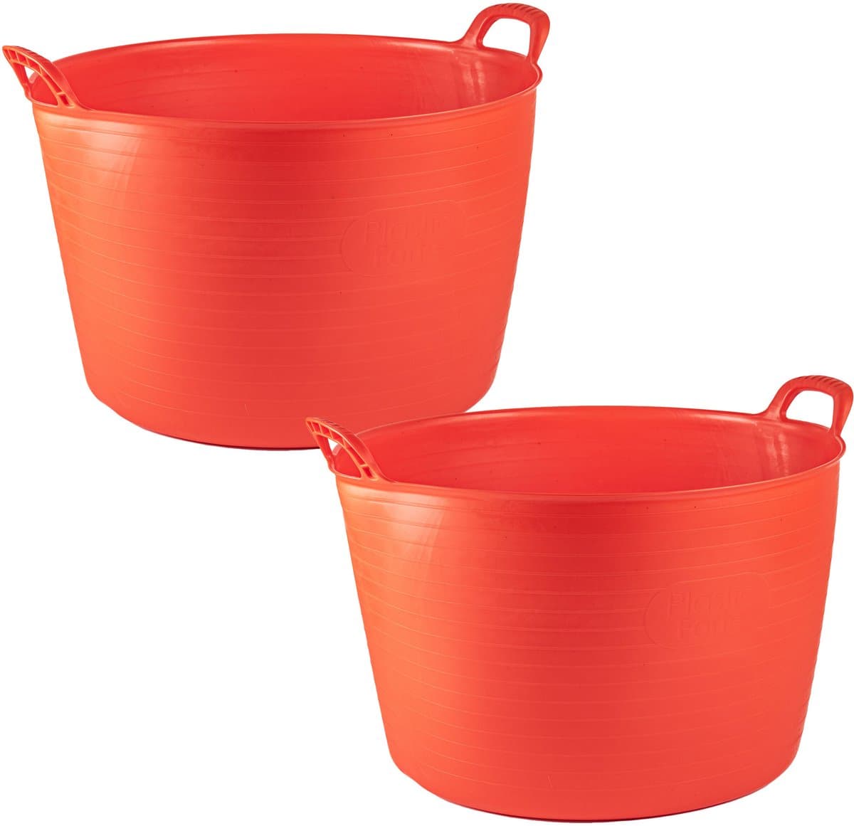 Plasticforte Flexibele kuip of emmer - 2x - rood - 75 liter - stevig kunststof - 58 x 55 cm - Afvalbak - Wasmand - Opbergmand - Extra groot — afbeelding 1