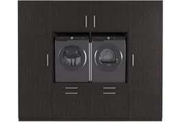 Wasophoogte® Wasmachine Kast Dublin - Wasmachine verhoger - Wasmachine ombouw - 700(D)*2530(B)*2110(H) mm - Zwart — afbeelding 1