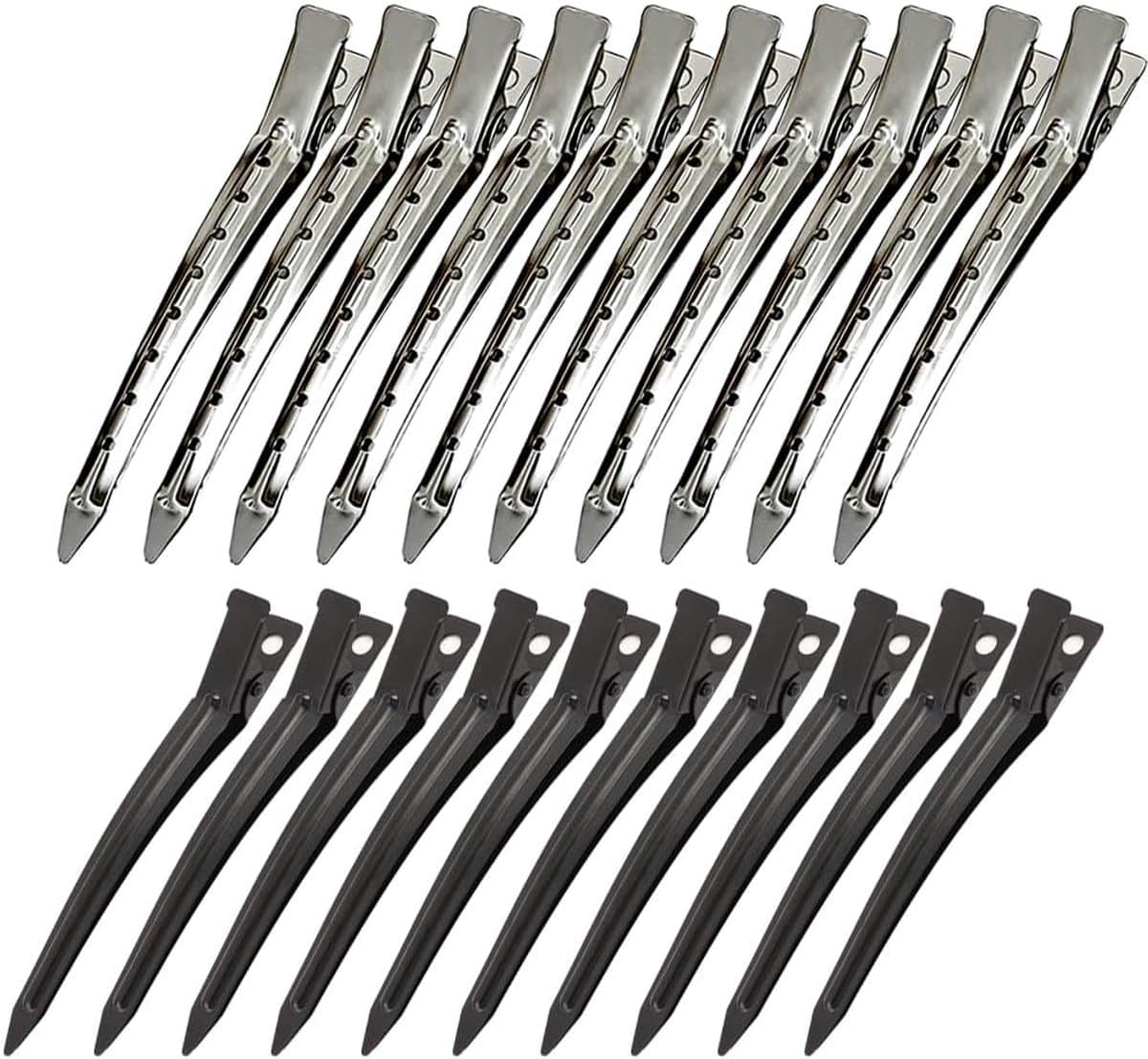 20 Stuks Professionele Haarclips voor Dames en Kappers - 9 cm Metalen Verdelingsklemmen — afbeelding 1