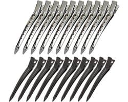 20 Stuks Professionele Haarclips voor Dames en Kappers - 9 cm Metalen Verdelingsklemmen — afbeelding 1