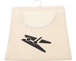 Wasknijper Organizer Tas - Opberger Kledingknijpers - Kleding Sorteren - Met Ophanghaken - 35.7 x 26.1 cm - Beige — afbeelding 1