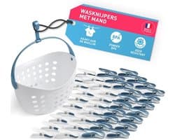 Zachte clips met mand - 40 stuks Premium wasknijpers voor een duurzaam huishouden