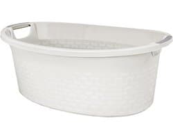 Ovale Wasmand met Handvatten 60 Liter in Wit — afbeelding 1