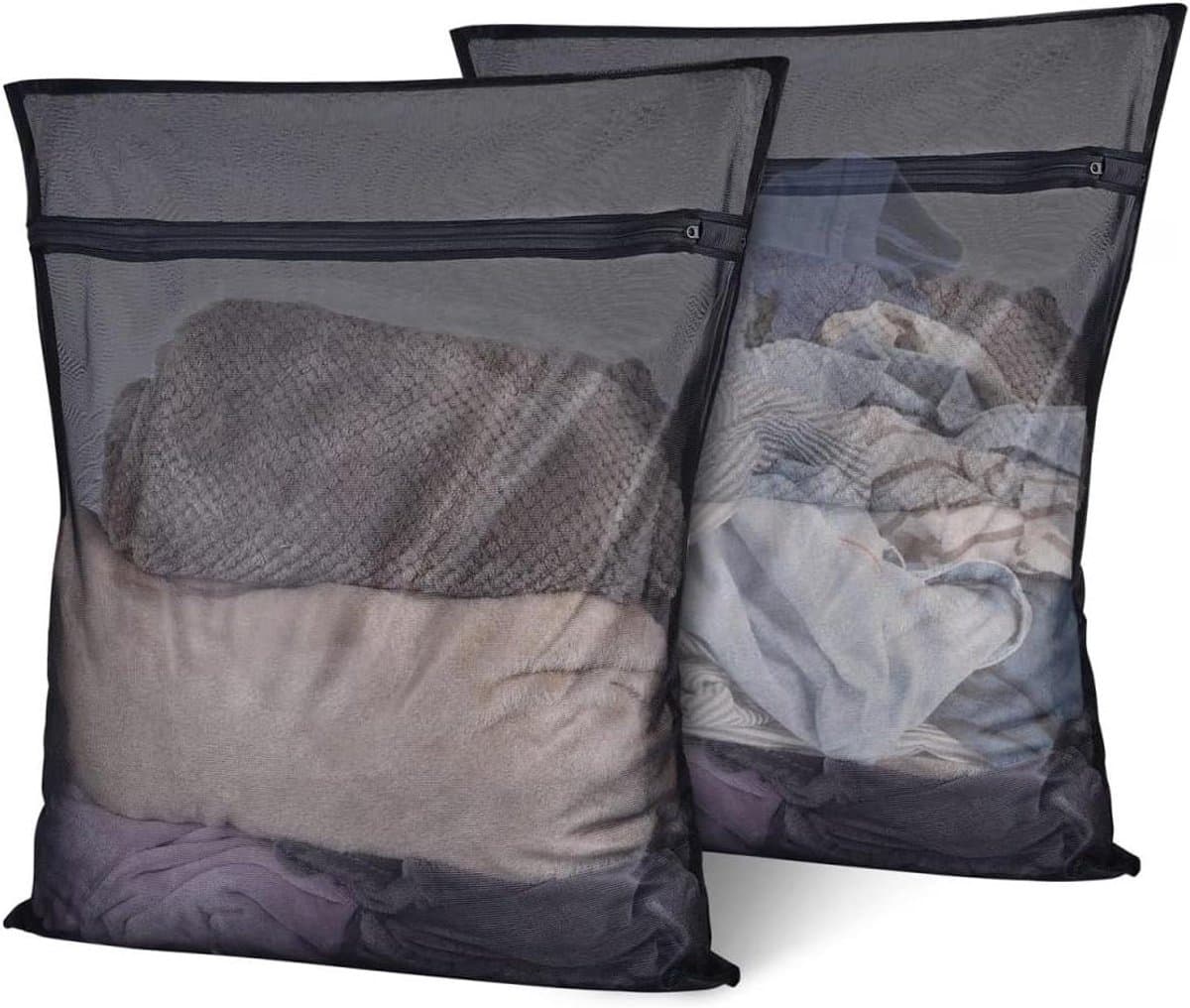 Waszak voor wasmachine - 3 stuks - waszak met ritssluiting - beha - sokken - ondergoed - babykleding - hemd - trui - 60 x 80 cm — afbeelding 1